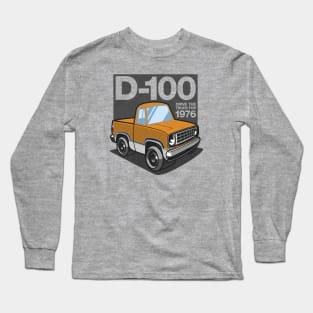 D100 - 1976 White Base (Chrome Yellow) Long Sleeve T-Shirt